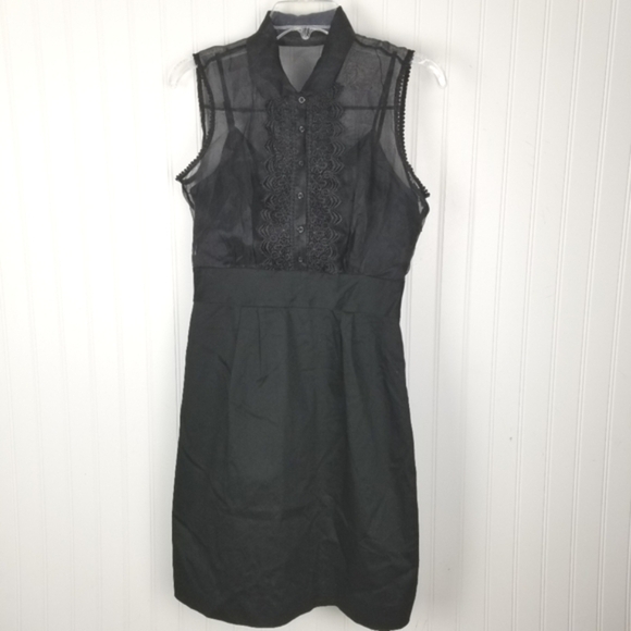 Eci NY Black Silk Lace Sheer Babydoll Size 6 Y2K Whimsigoth Romantic Coquette - Picture 13 of 13